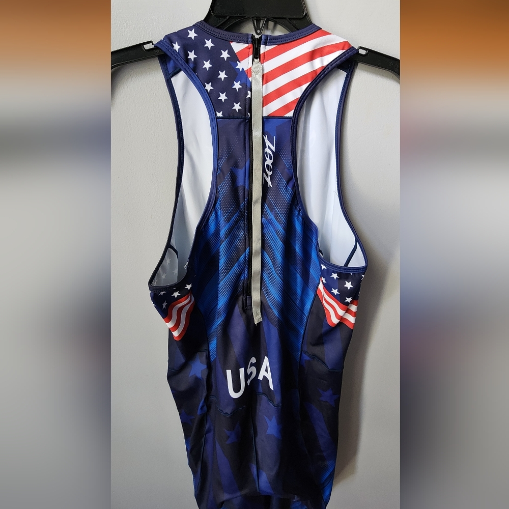 Team USA Zoot 2024 Blue Competitive Triathlon/Swim Tech Suit Hydrodynamics Nwt - Picture 7 of 12